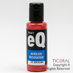 ACRIL.DECOR.EQ 702 ROJO TULIPAN 50ML X 6 UNIDADES